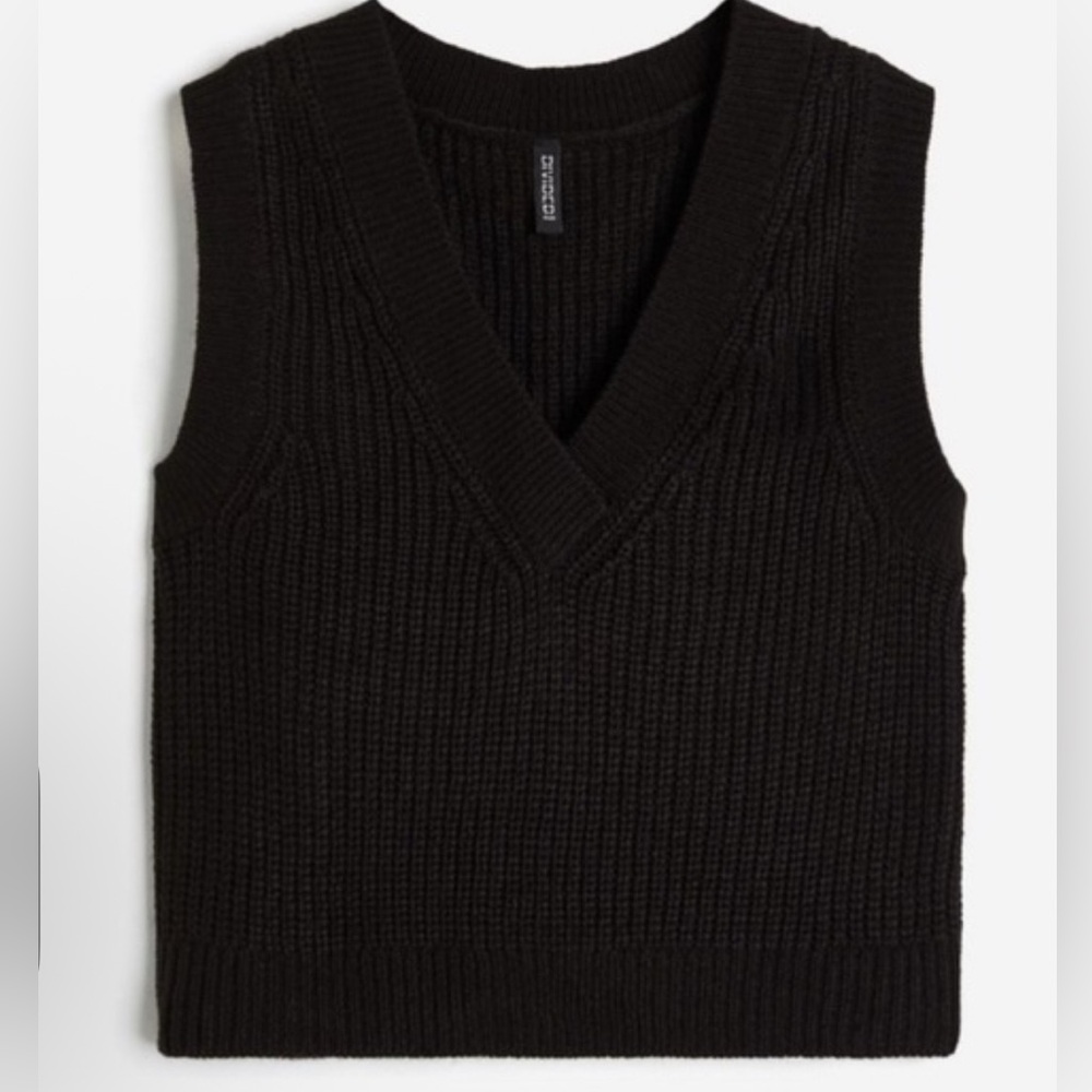 H&M Black V-Neck Sweater Vest